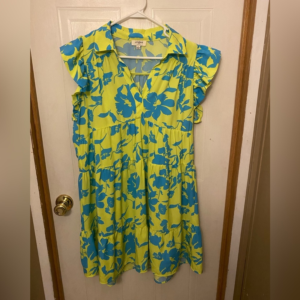 Umgee In the Lime Tiered Dress - Picture 2 of 5